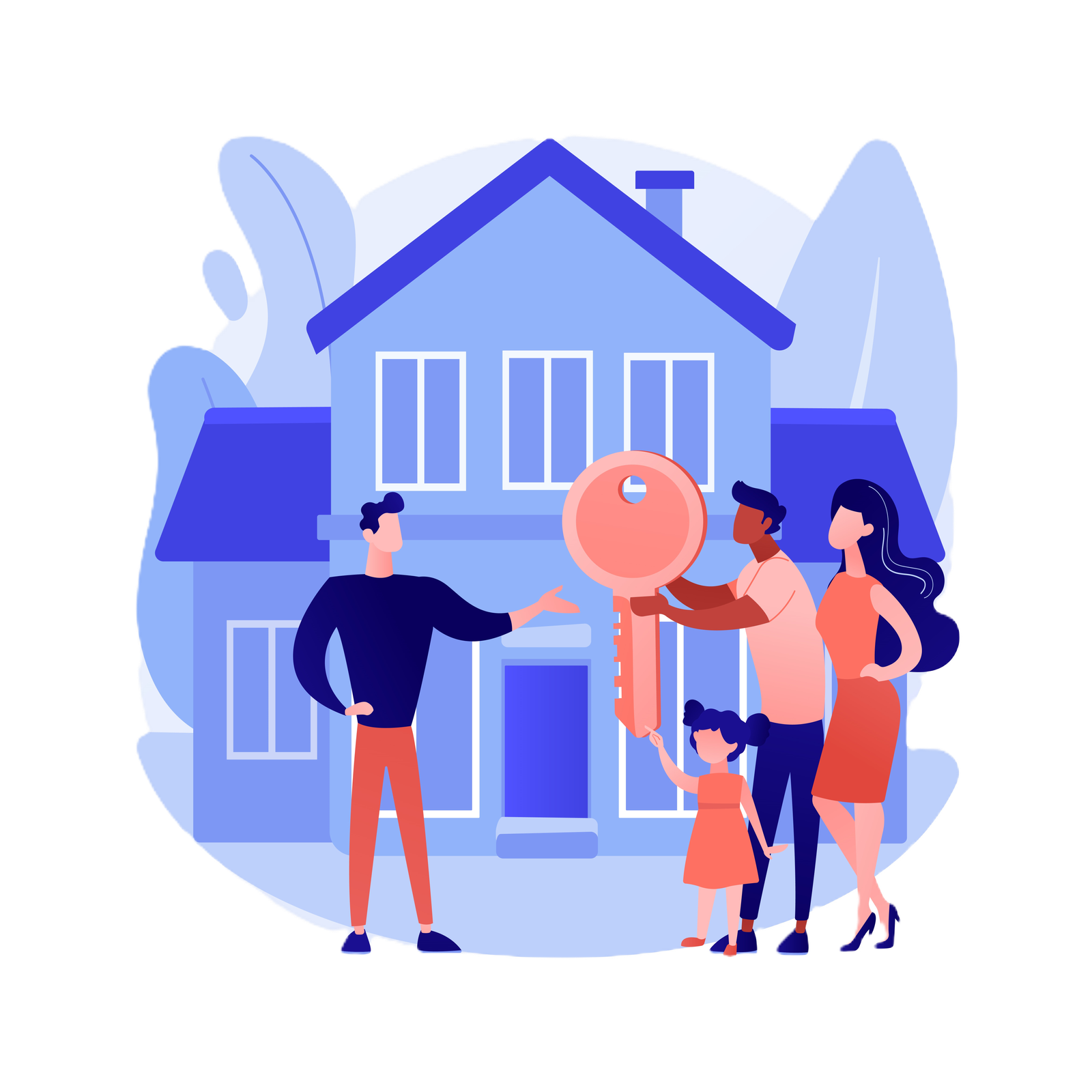 Broker working illustration